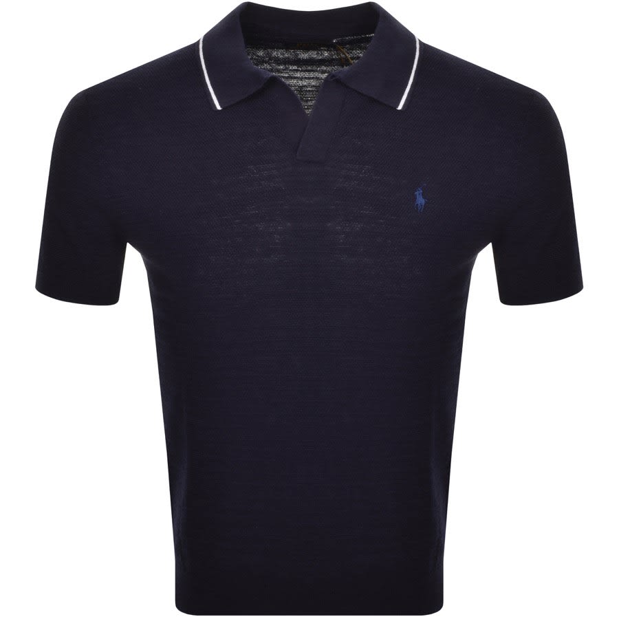 Image number 1 for Ralph Lauren Johnny Knit Polo T Shirt Navy