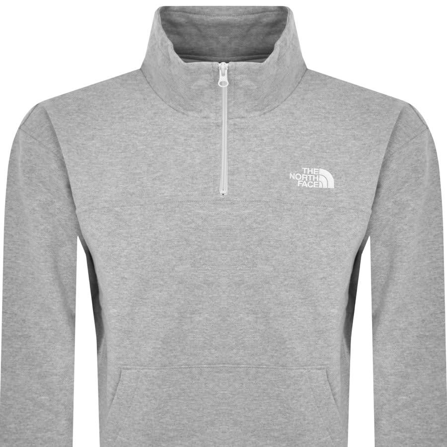 Image number 2 for The North Face Quarter Zip Sweatshirt Grey
