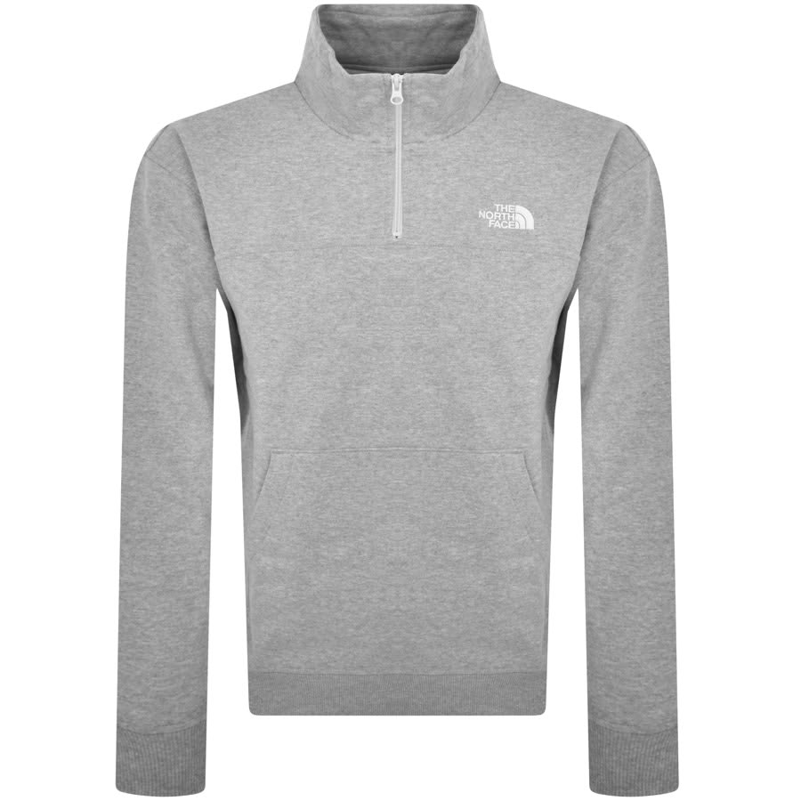 Image number 1 for The North Face Quarter Zip Sweatshirt Grey