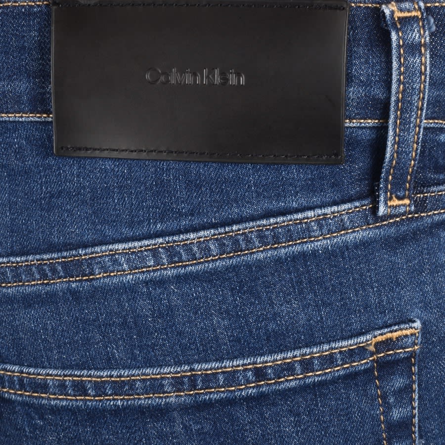 Image number 3 for Calvin Klein Slim Mid Wash Denim Shorts Blue