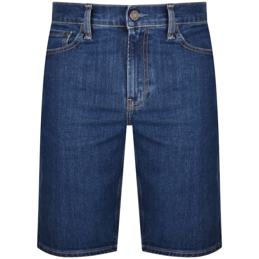 Image number 1 for Calvin Klein Slim Mid Wash Denim Shorts Blue
