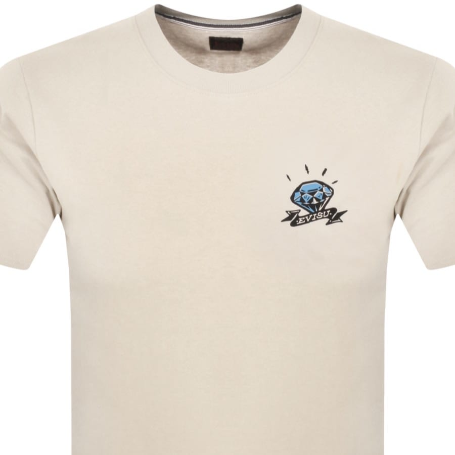 Image number 2 for Evisu Diamond Logo T Shirt Cream