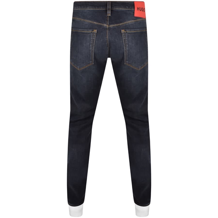Image number 2 for HUGO 708 Slim Fit Dark Wash Jeans Grey