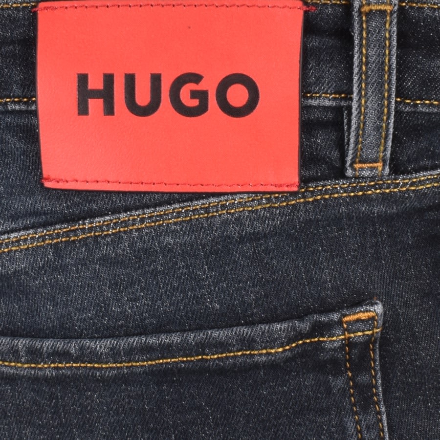 Image number 3 for HUGO 708 Slim Fit Dark Wash Jeans Grey