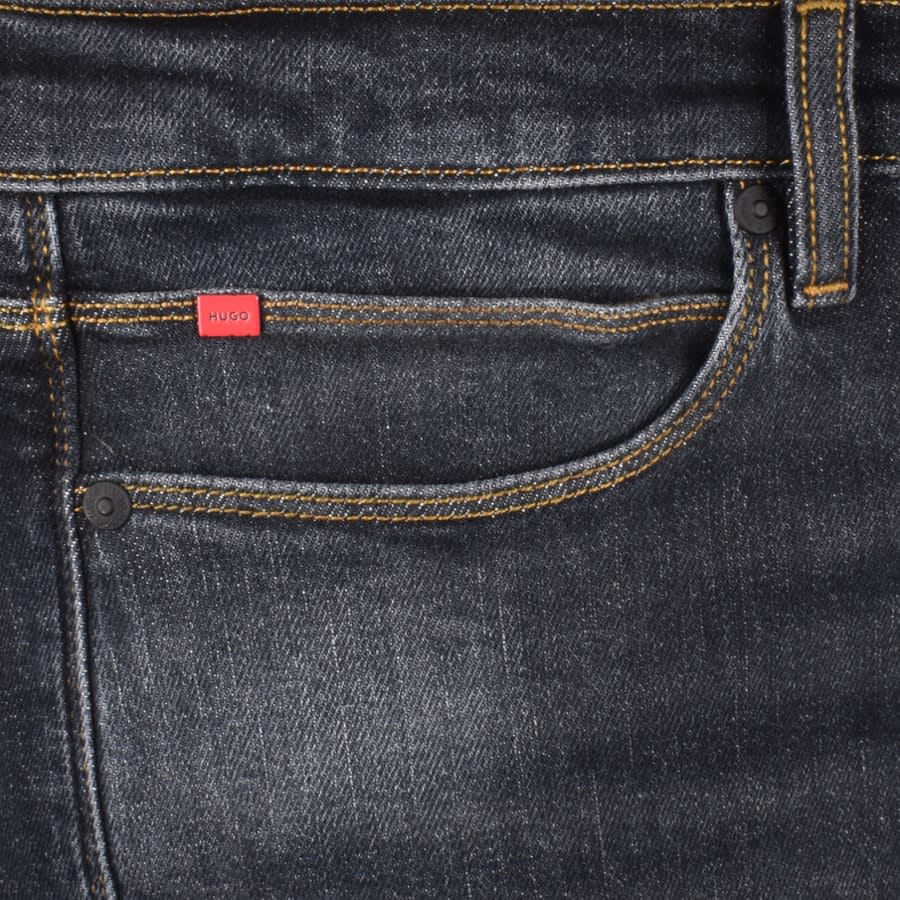 Image number 4 for HUGO 708 Slim Fit Dark Wash Jeans Grey
