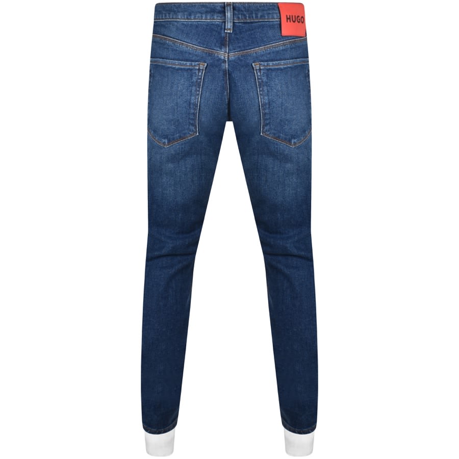 Image number 2 for HUGO 708 Slim Fit Mid Wash Jeans Blue