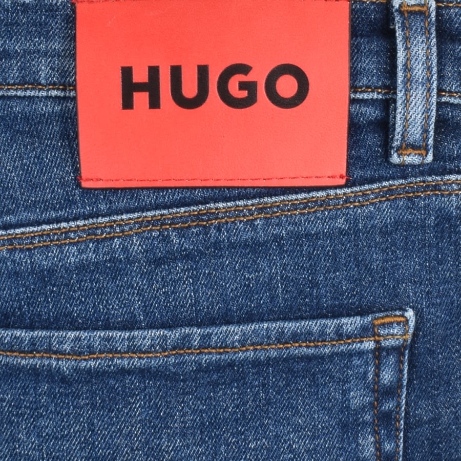 Image number 3 for HUGO 708 Slim Fit Mid Wash Jeans Blue