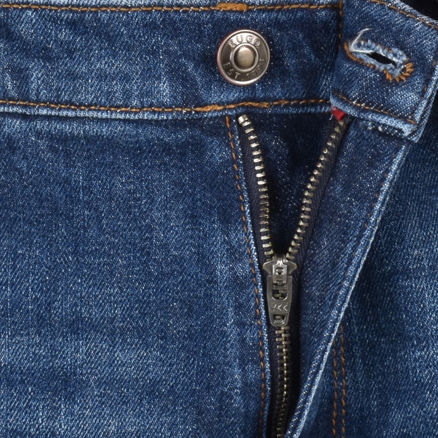 Image number 5 for HUGO 708 Slim Fit Mid Wash Jeans Blue