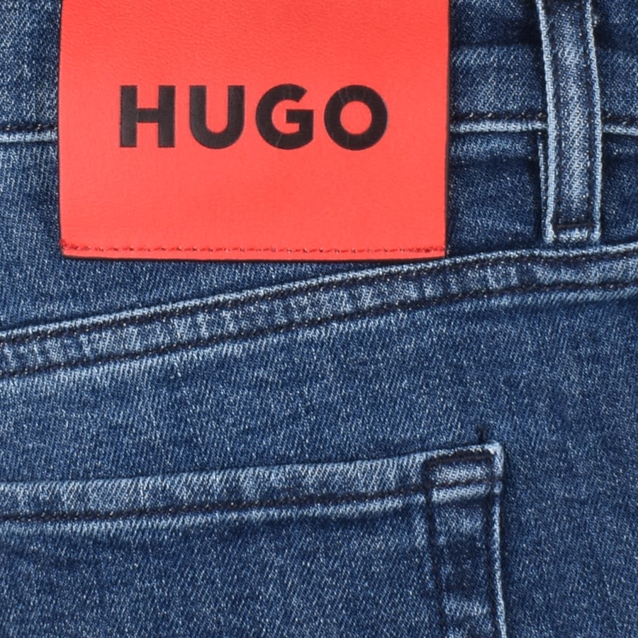 Image number 3 for HUGO 634 Tapered Fit Mid Wash Jeans Blue