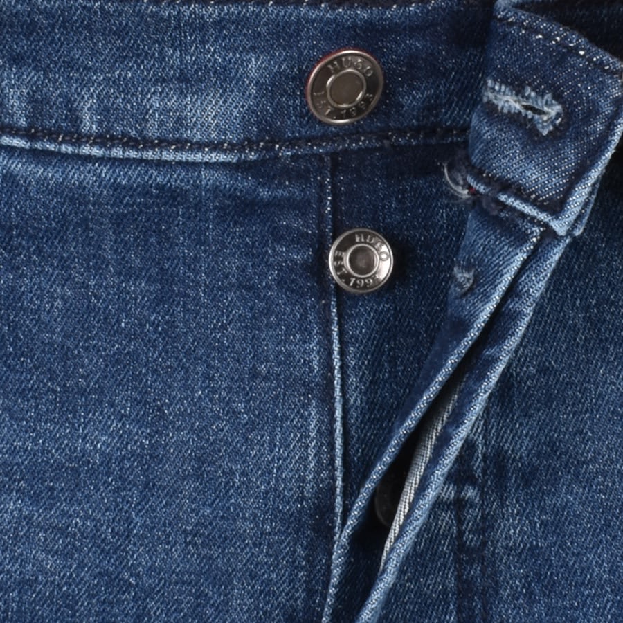 Image number 5 for HUGO 634 Tapered Fit Mid Wash Jeans Blue