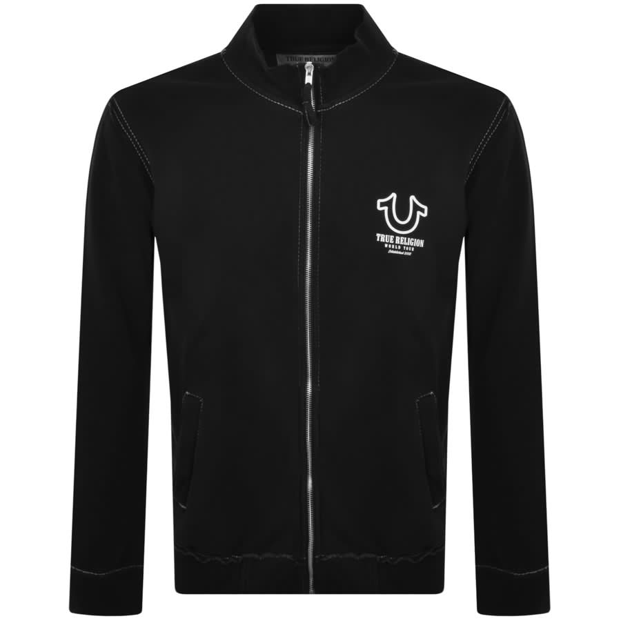 Image number 2 for True Religion Big T Full Zip Sweatshirt Black
