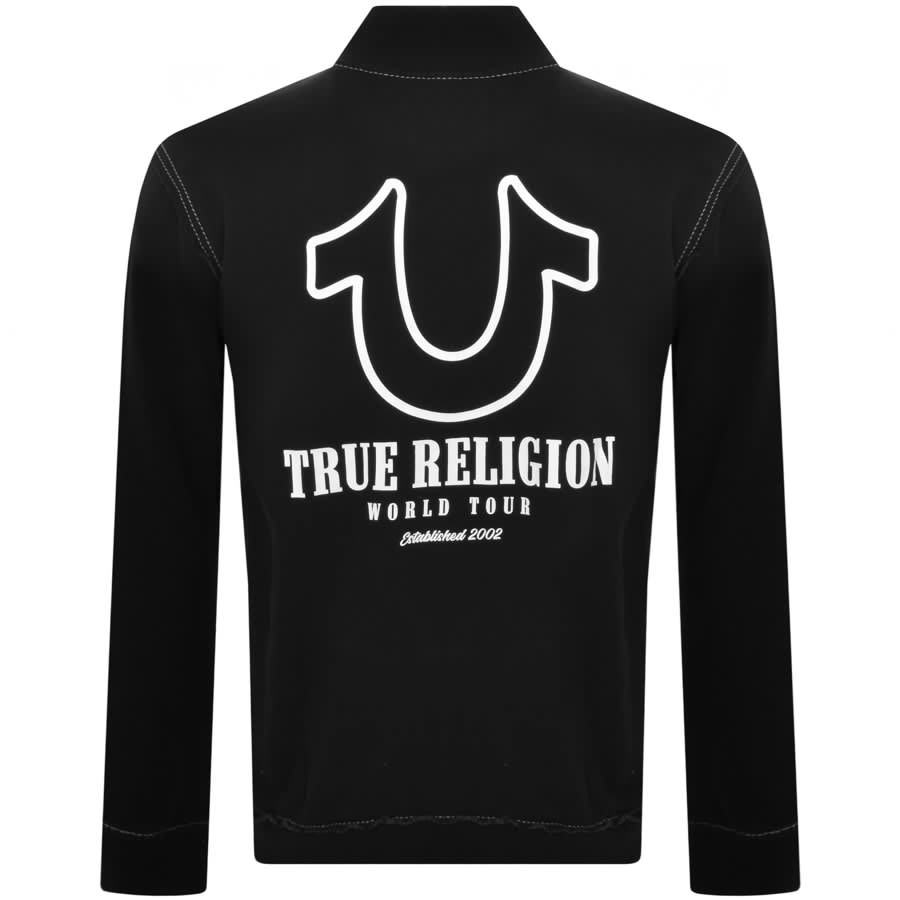 Image number 3 for True Religion Big T Full Zip Sweatshirt Black