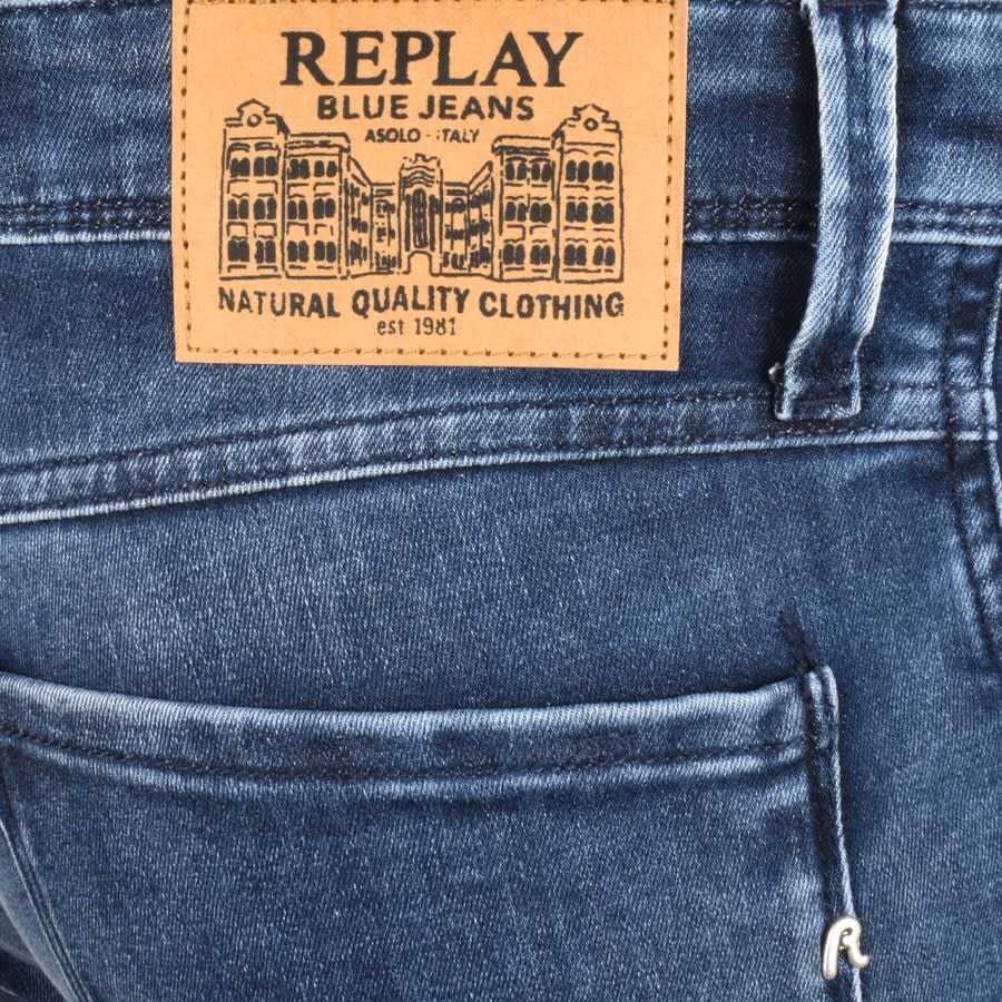 Replay Anbass Slim Fit Mid Wash Jeans Blue | Mainline Menswear