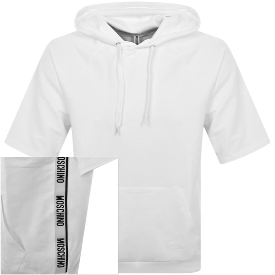 Image number 1 for Moschino Logo Tape Hoodie White