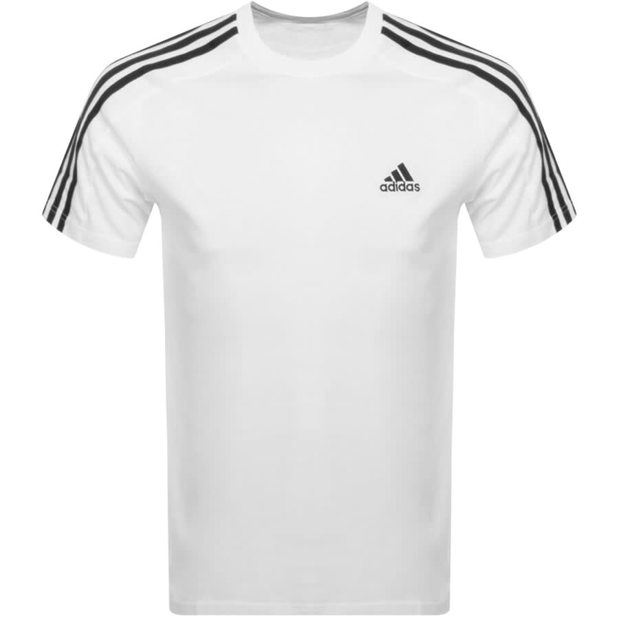 Image number 1 for adidas Essentials 3 Stripe T Shirt White