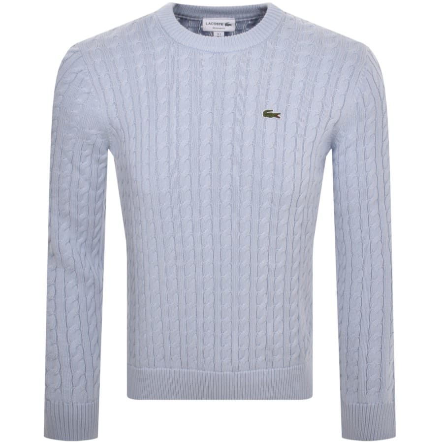 Image number 1 for Lacoste Cable Knit Jumper Blue