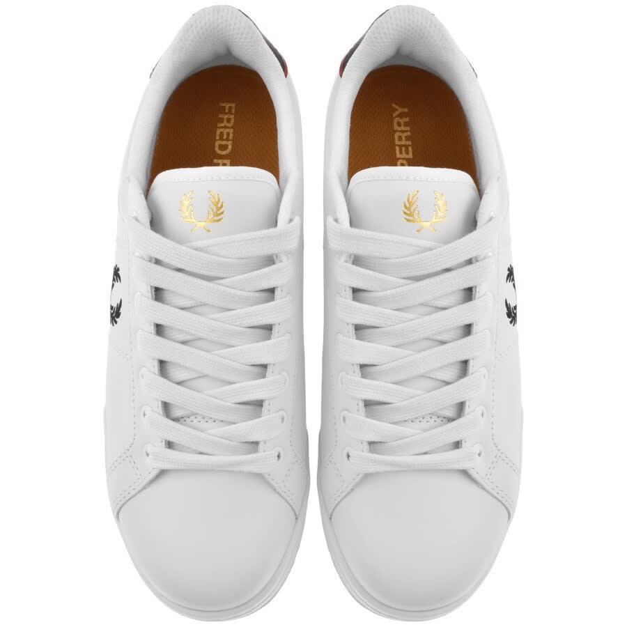 Image number 3 for Fred Perry B722 Leather Trainers White