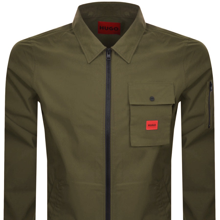 Image number 2 for HUGO Emmond Overshirt Jacket Green