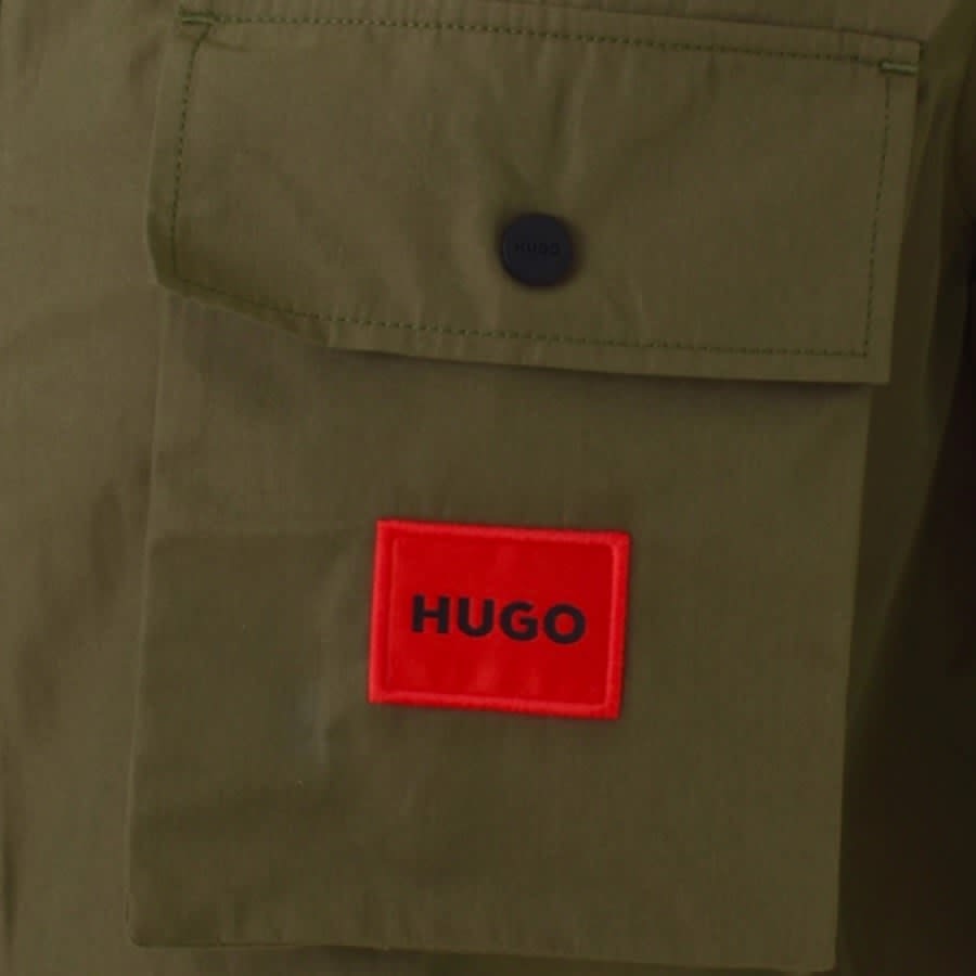 Image number 3 for HUGO Emmond Overshirt Jacket Green