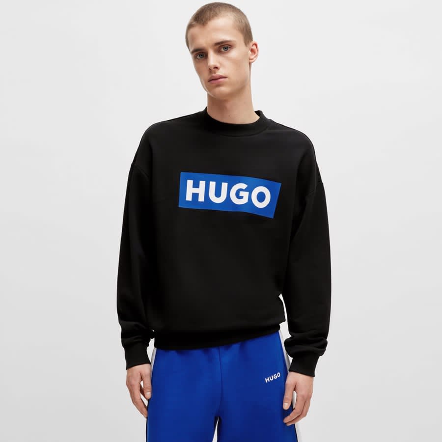 Hugo Niero 10249110 Blue Sweatshirt Black S Man