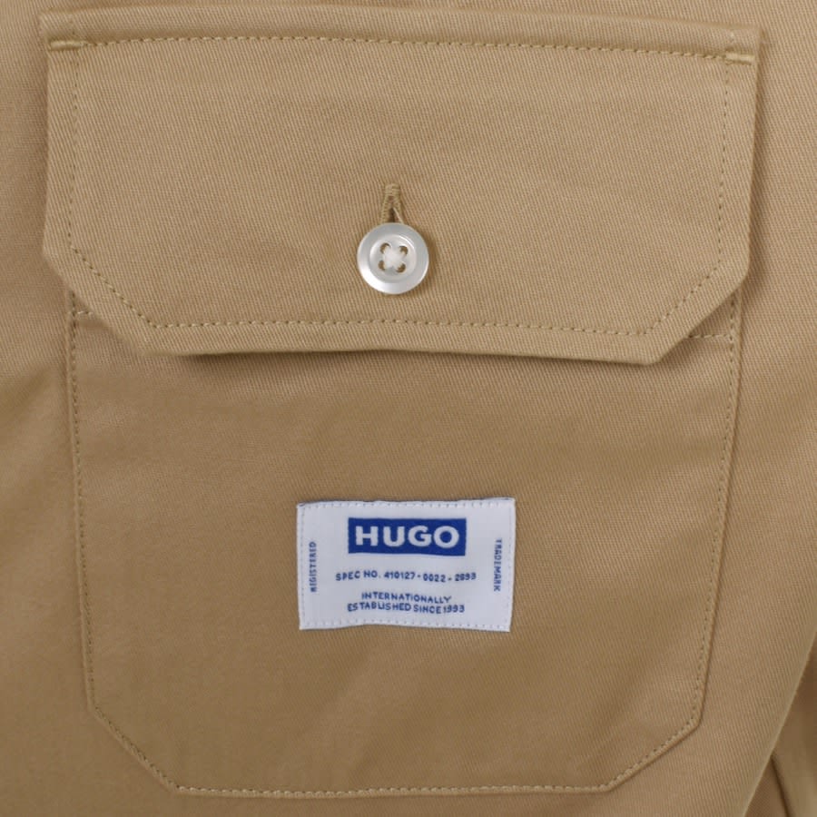 Image number 3 for HUGO Blue Short Sleeve Ekyno Shirt Beige