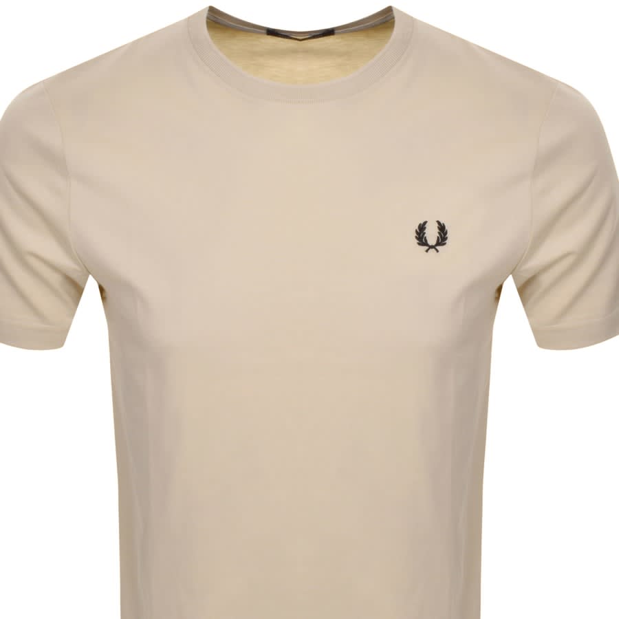 Image number 2 for Fred Perry Crew Neck T Shirt Beige