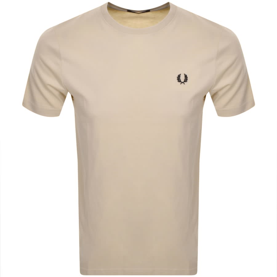 Image number 1 for Fred Perry Crew Neck T Shirt Beige