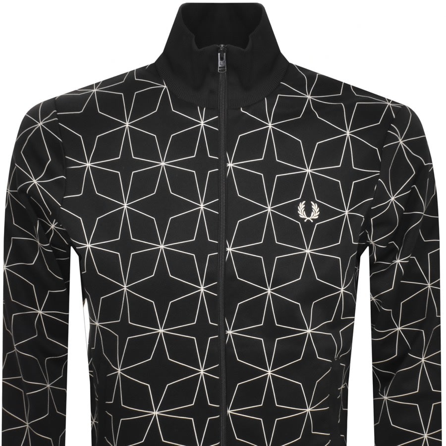 Image number 2 for Fred Perry Geometric Track Top Black