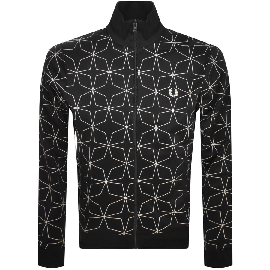 Image number 1 for Fred Perry Geometric Track Top Black