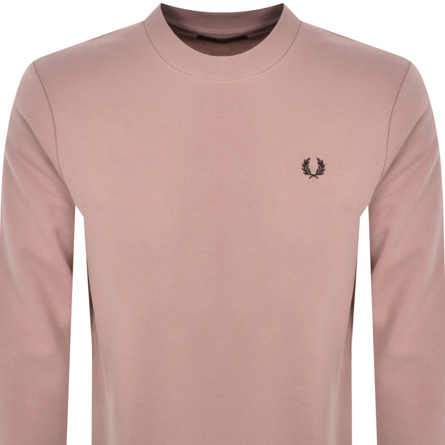 Image number 2 for Fred Perry Crew Neck Sweatshirt Dark Pink