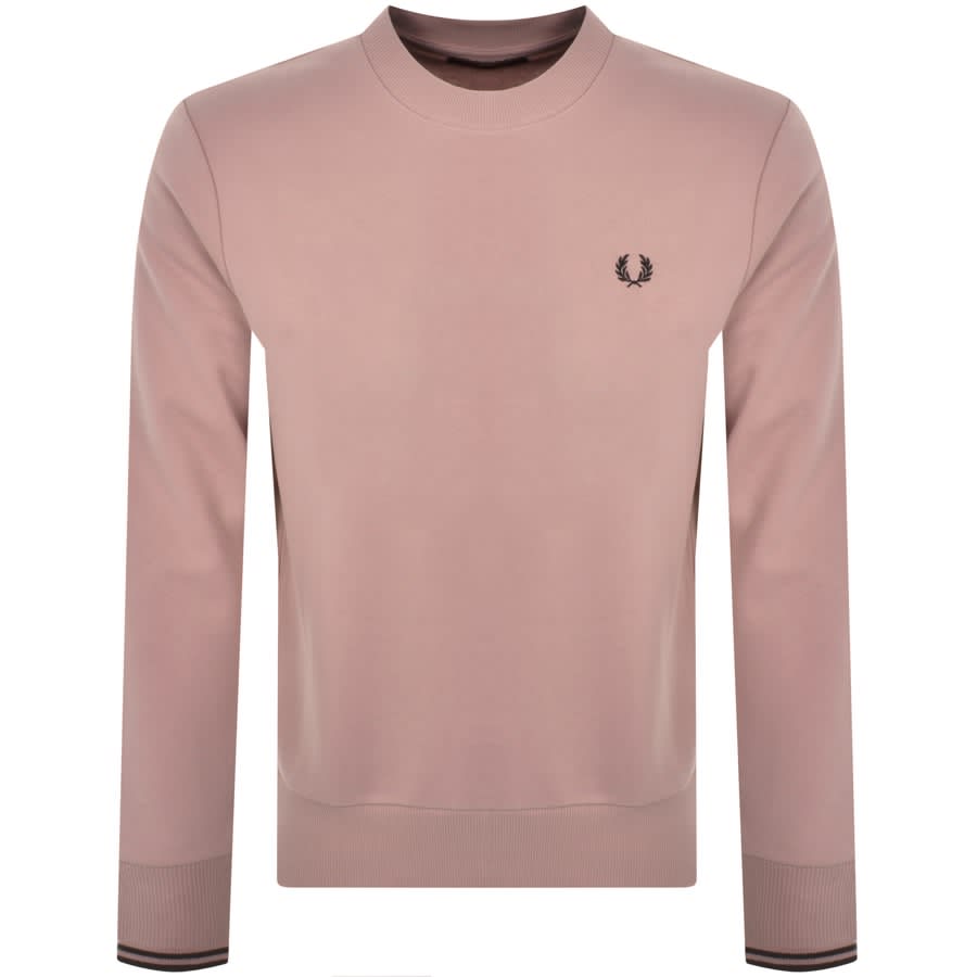 Image number 1 for Fred Perry Crew Neck Sweatshirt Dark Pink