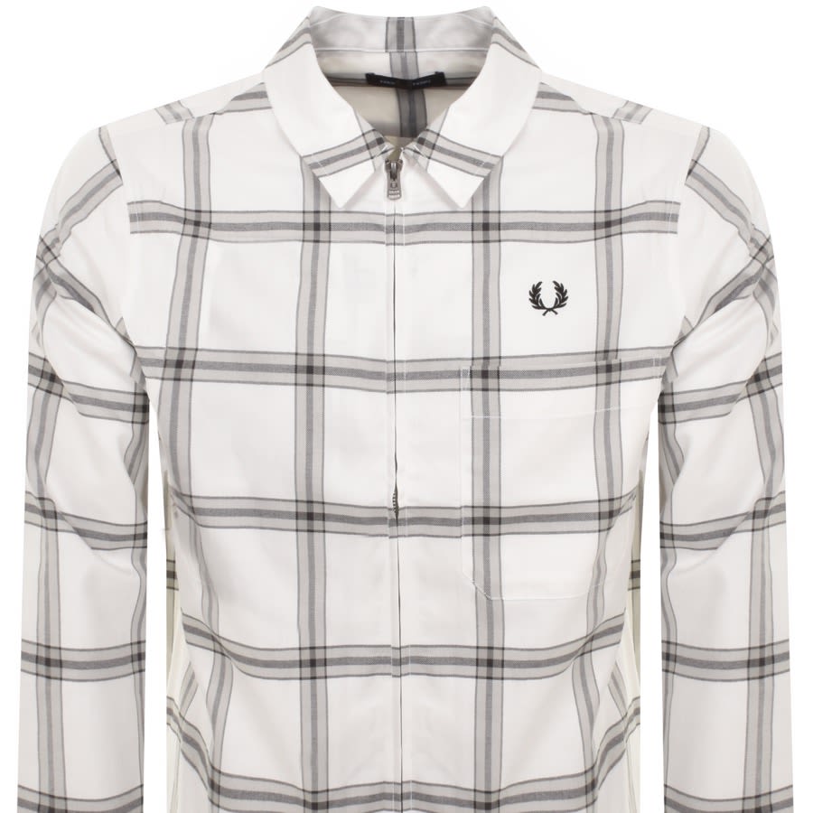 Image number 2 for Fred Perry Oversized Overshirt White