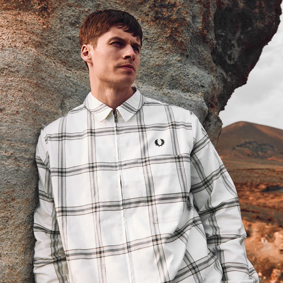 Image number 4 for Fred Perry Oversized Overshirt White