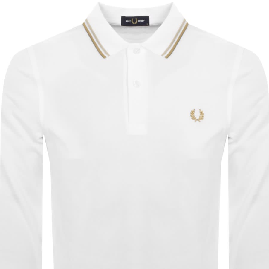 Image number 2 for Fred Perry Long Sleeved Polo T Shirt White
