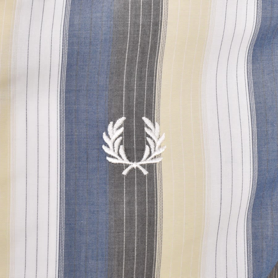 Image number 3 for Fred Perry Ombre Stripe Collar Shirt Blue