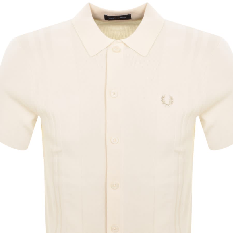 Image number 2 for Fred Perry Short Sleeve Knit Shirt Cream