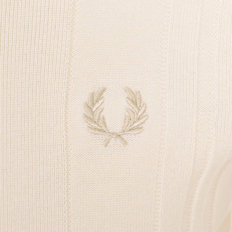Image number 3 for Fred Perry Short Sleeve Knit Shirt Cream