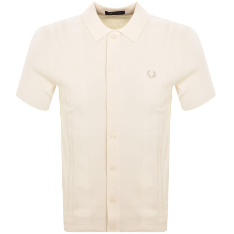 Image number 1 for Fred Perry Short Sleeve Knit Shirt Cream
