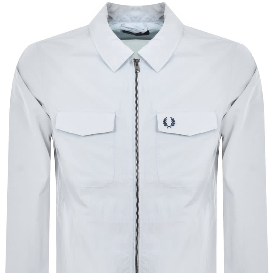 Image number 2 for Fred Perry Zip Overshirt Blue
