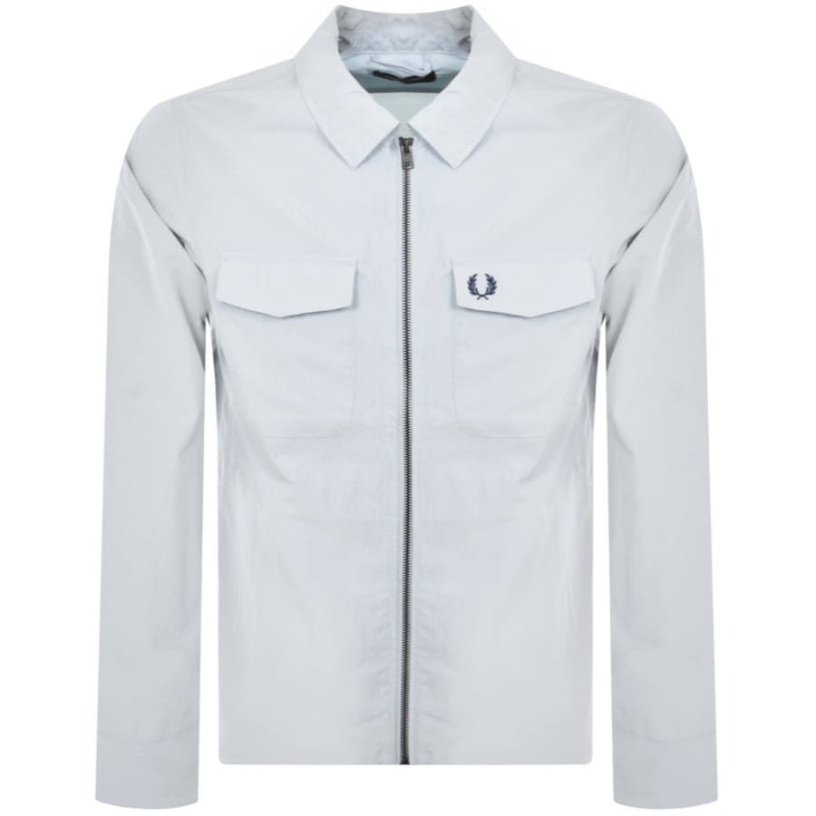 Image number 1 for Fred Perry Zip Overshirt Blue