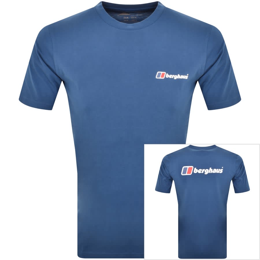 Image number 1 for Berghaus Organic Logo T Shirt Blue