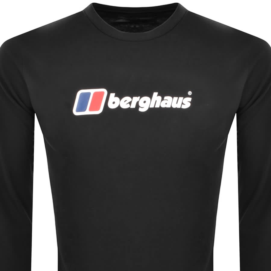 Image number 2 for Berghaus Logo Long Sleeve T Shirt Black