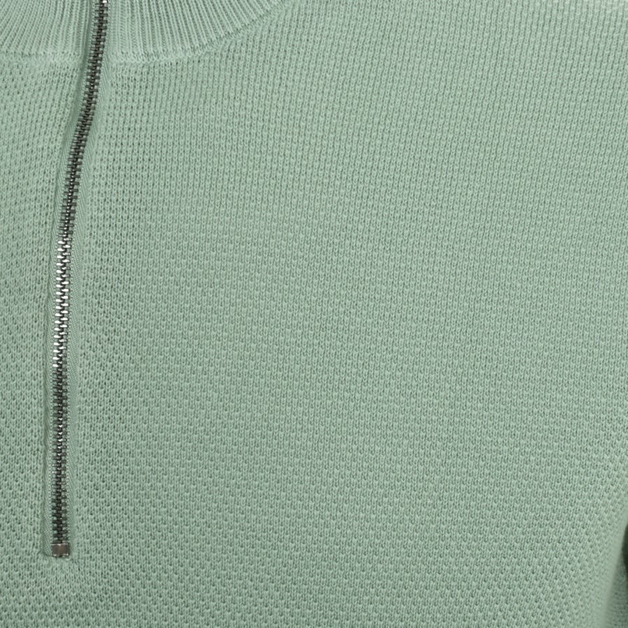 Image number 3 for BOSS Ebrando Half Zip Knit Jumper Green