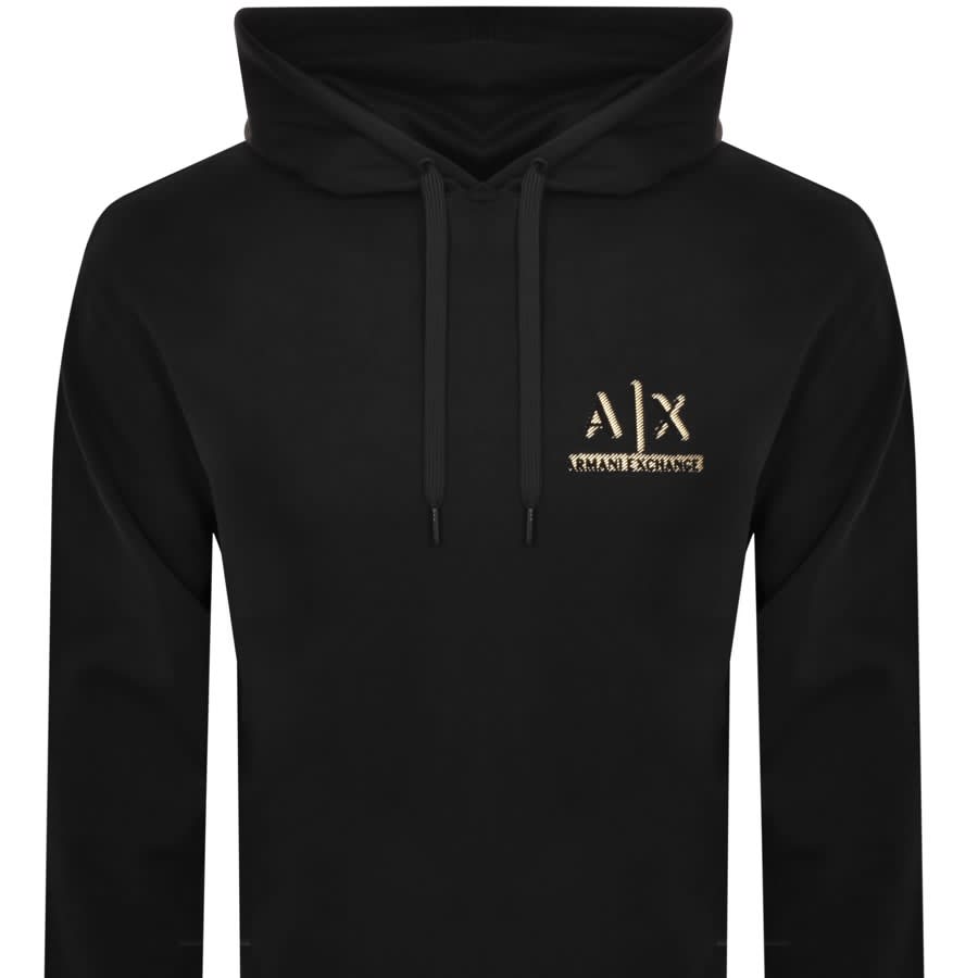 Image number 2 for Armani Exchange Logo Hoodie Black