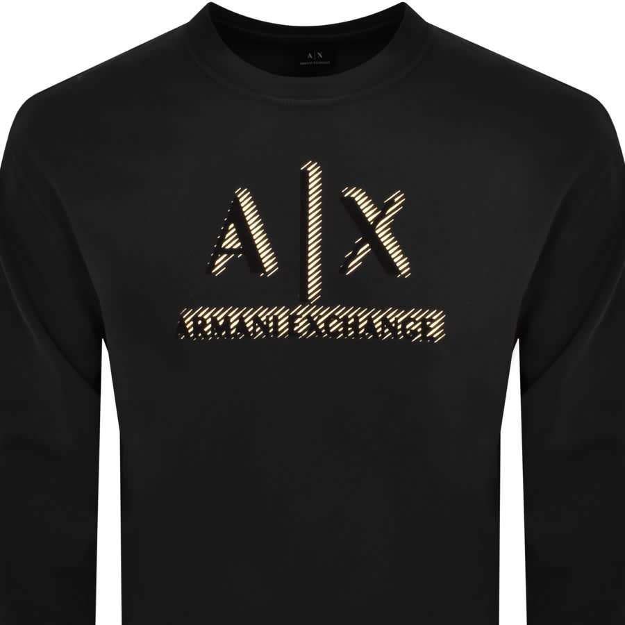 Image number 2 for Armani Exchange Crew Neck Logo Sweatshirt Black