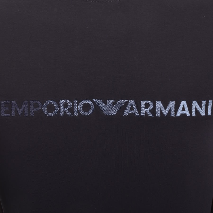 Image number 3 for Emporio Armani Crew Neck Logo Sweatshirt Navy