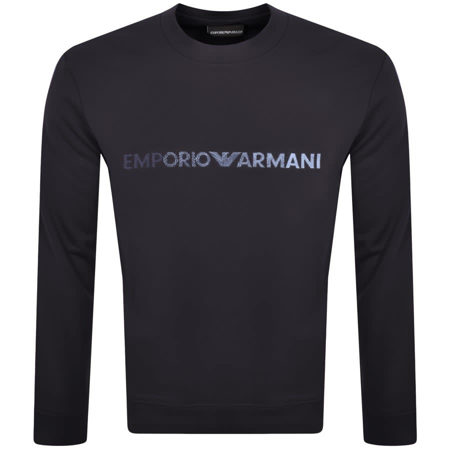 Image number 1 for Emporio Armani Crew Neck Logo Sweatshirt Navy