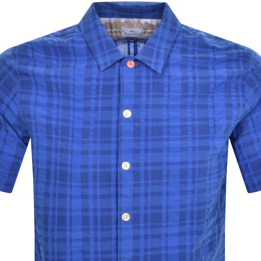 Image number 2 for Paul Smith Casual Fit Short Sleeved Shirt Blue