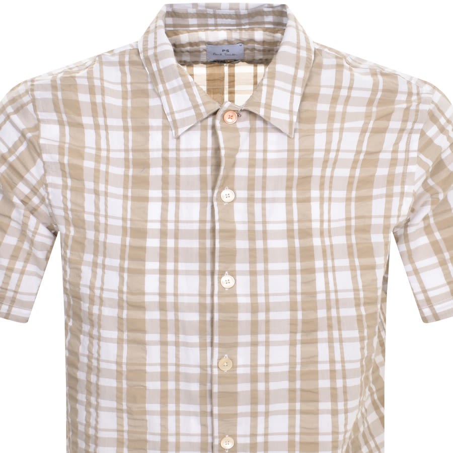 Image number 2 for Paul Smith Casual Fit Short Sleeved Shirt Beige