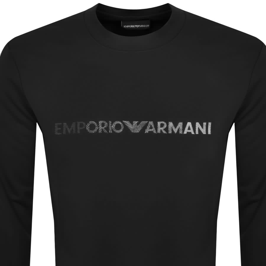 Image number 2 for Emporio Armani Crew Neck Logo Sweatshirt Black